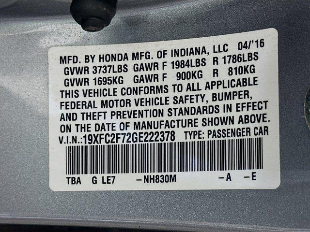 used 2016 Honda Civic car, priced at $15,386