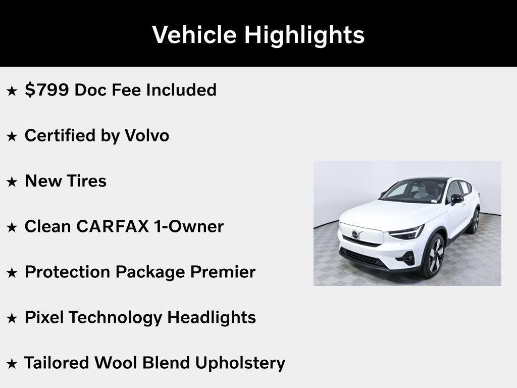 used 2023 Volvo C40 Recharge Pure Electric car, priced at $26,993