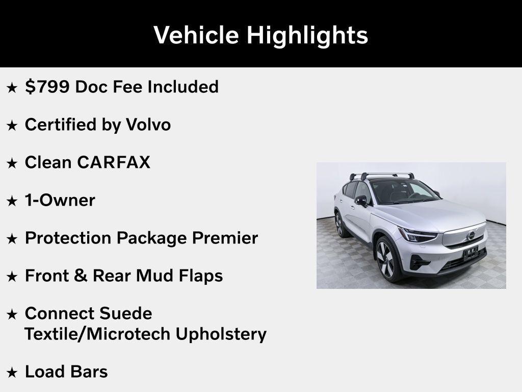 used 2023 Volvo C40 Recharge Pure Electric car, priced at $30,897