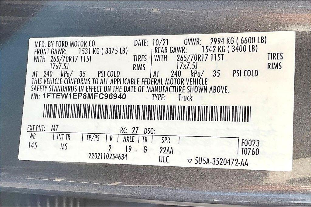 used 2021 Ford F-150 car, priced at $31,184