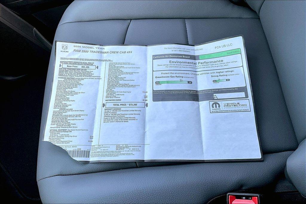 new 2026 Ram 2500 car, priced at $62,265