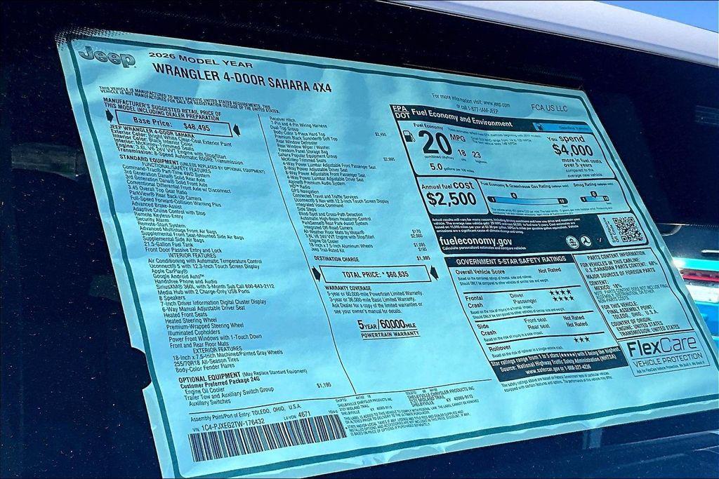 new 2026 Jeep Wrangler car, priced at $55,063
