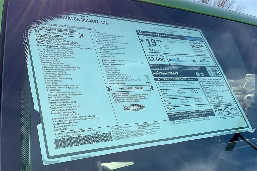 new 2026 Jeep Gladiator car, priced at $51,475