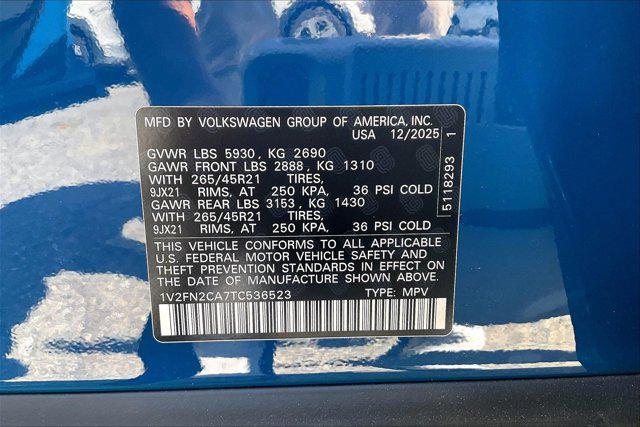 new 2026 Volkswagen Atlas car, priced at $58,285