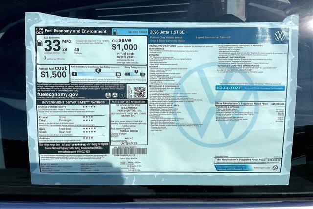 new 2026 Volkswagen Jetta car, priced at $29,446