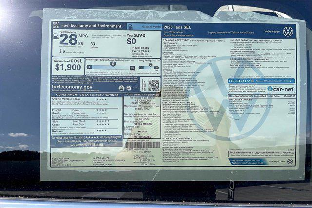 new 2025 Volkswagen Taos car, priced at $36,987