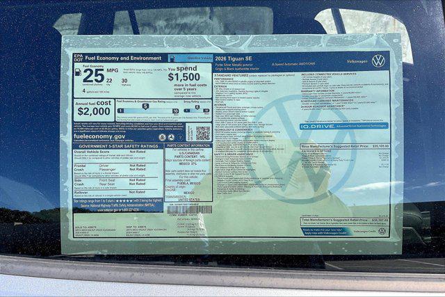 new 2026 Volkswagen Tiguan car, priced at $38,187