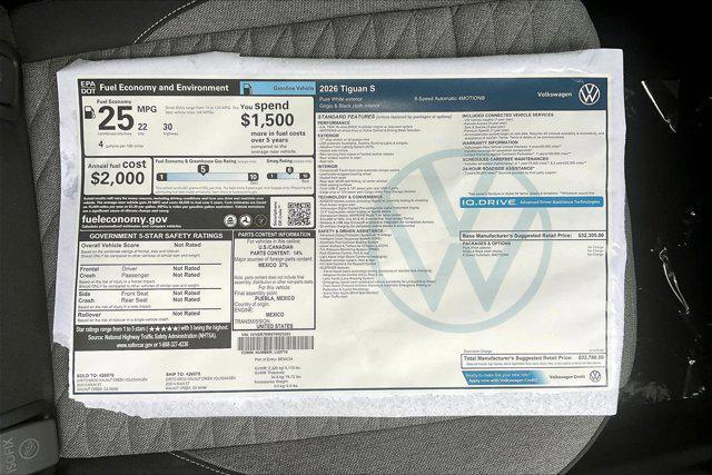 new 2026 Volkswagen Tiguan car, priced at $33,780