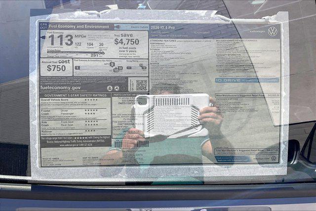 new 2026 Volkswagen ID.4 car, priced at $46,977