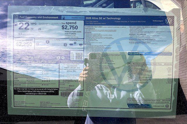 new 2026 Volkswagen Atlas car, priced at $51,513