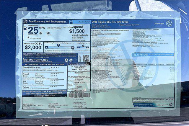 new 2026 Volkswagen Tiguan car, priced at $47,215