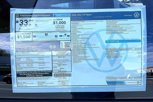 new 2026 Volkswagen Jetta car, priced at $27,271