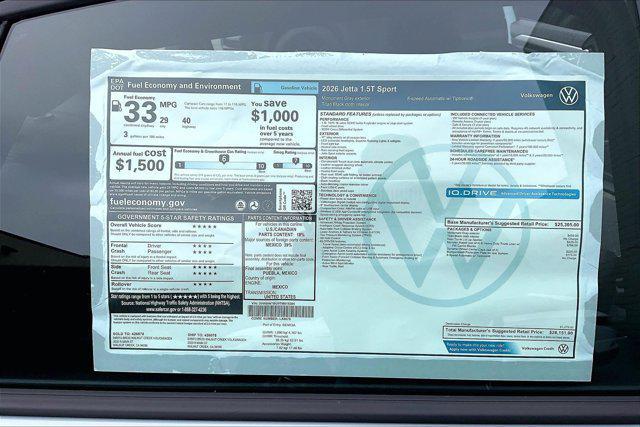 new 2026 Volkswagen Jetta car, priced at $28,151