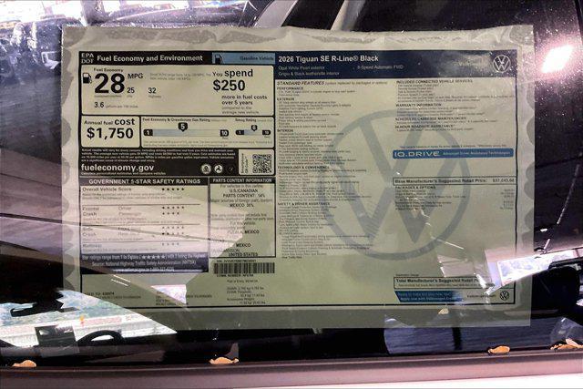 new 2026 Volkswagen Tiguan car, priced at $39,757