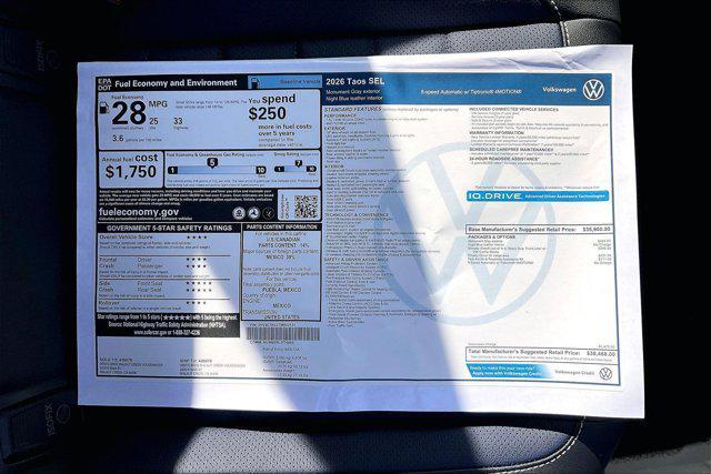 new 2026 Volkswagen Taos car, priced at $38,468
