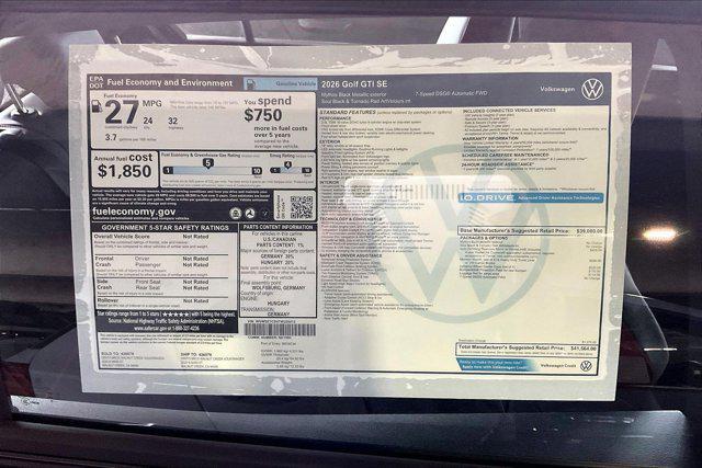 new 2026 Volkswagen Golf GTI car, priced at $41,564