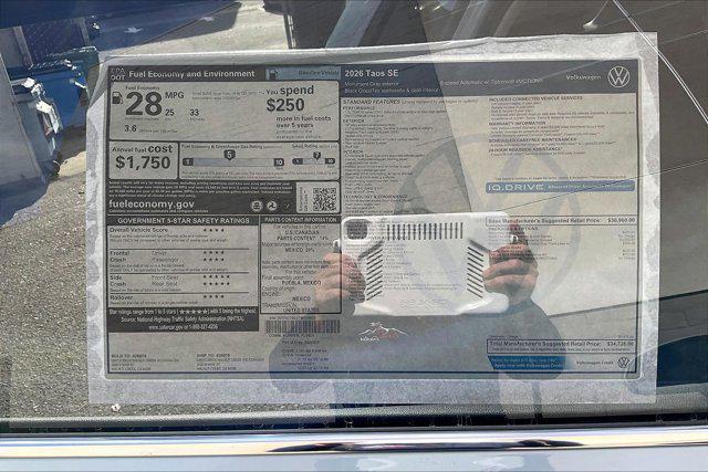 new 2026 Volkswagen Taos car, priced at $34,728