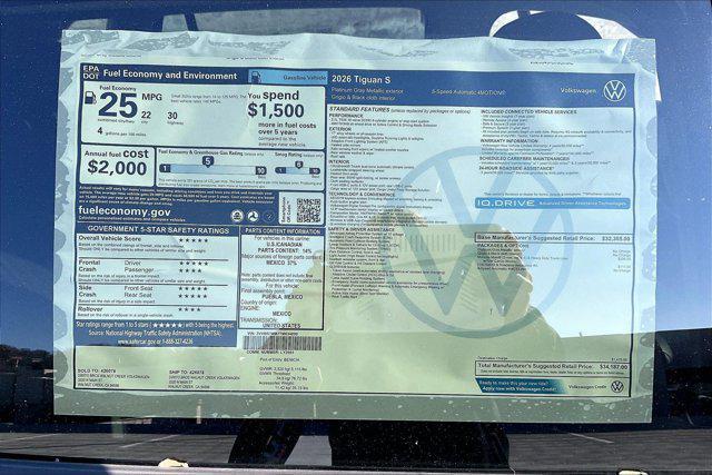 new 2026 Volkswagen Tiguan car, priced at $34,187