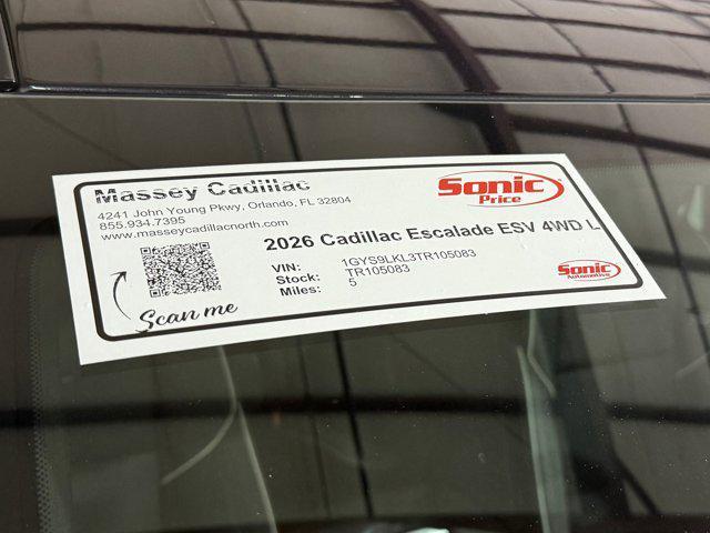 new 2026 Cadillac Escalade ESV car, priced at $119,112
