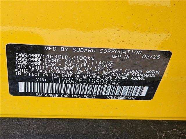 new 2026 Subaru WRX car, priced at $46,016