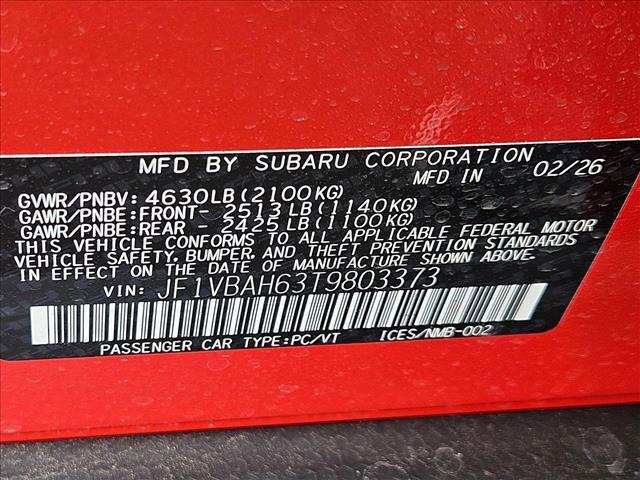 new 2026 Subaru WRX car, priced at $34,564