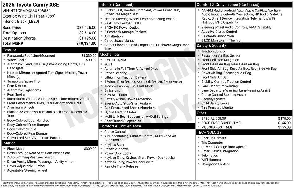 used 2025 Toyota Camry car, priced at $34,396