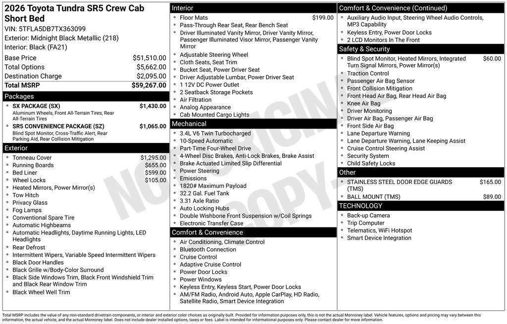 used 2026 Toyota Tundra car, priced at $51,200