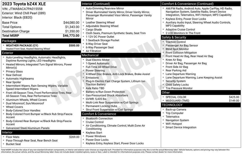 used 2023 Toyota bZ4X car, priced at $22,958
