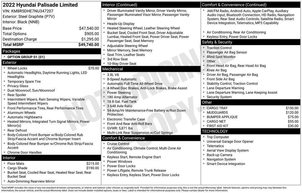 used 2022 Hyundai Palisade car, priced at $21,497