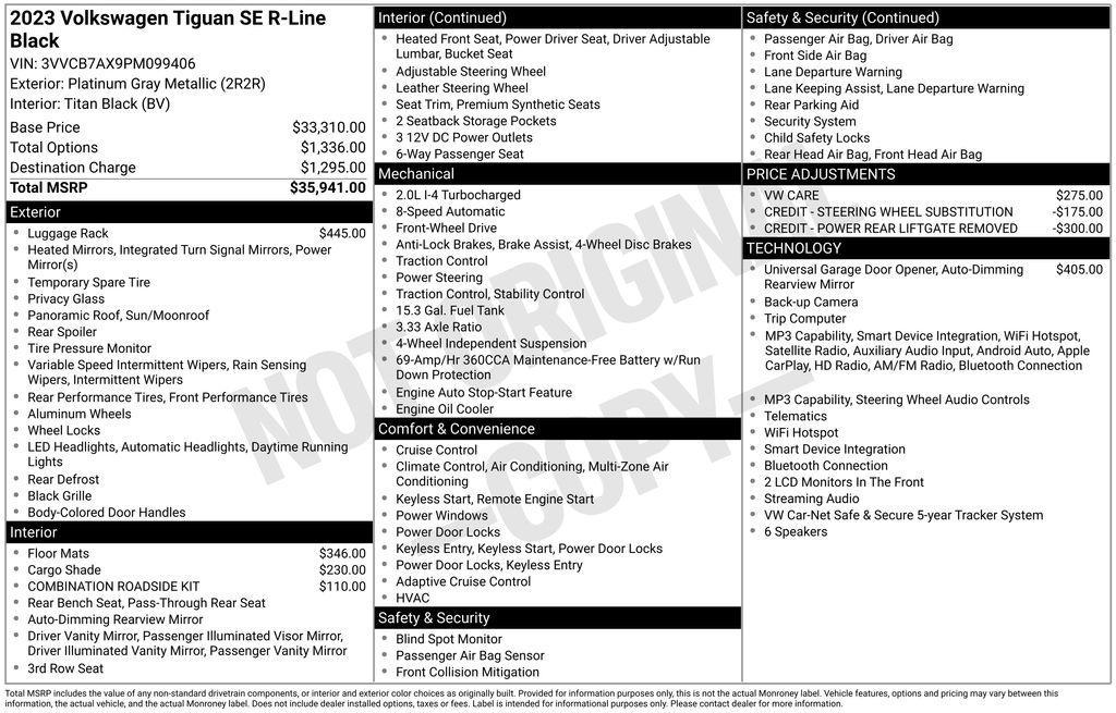 used 2023 Volkswagen Tiguan car, priced at $25,497
