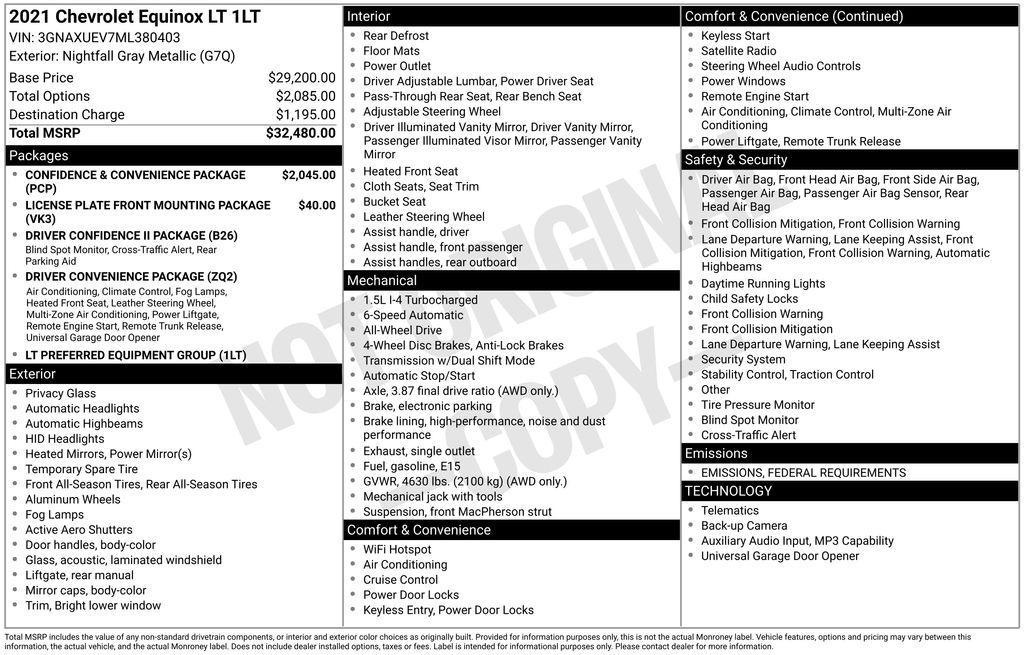 used 2021 Chevrolet Equinox car, priced at $14,921