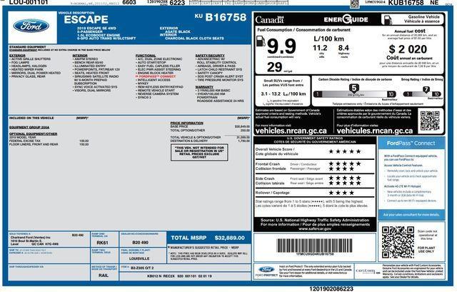 used 2019 Ford Escape car, priced at $13,480