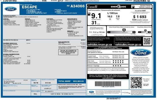 used 2017 Ford Escape car, priced at $9,400