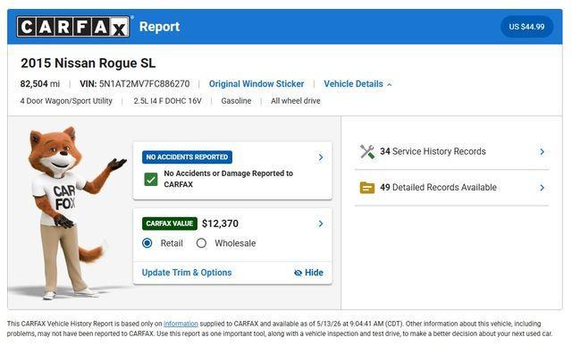 used 2015 Nissan Rogue car, priced at $13,280