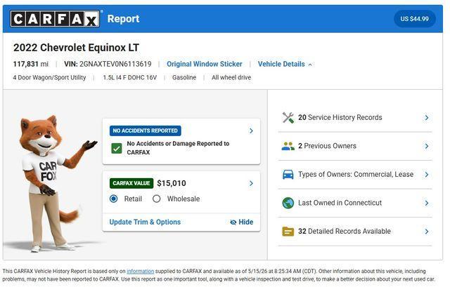 used 2022 Chevrolet Equinox car, priced at $15,780