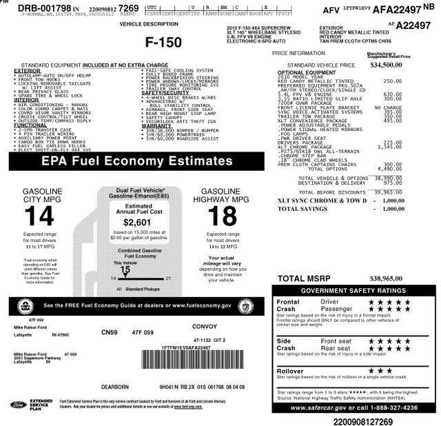 used 2010 Ford F-150 car, priced at $5,780