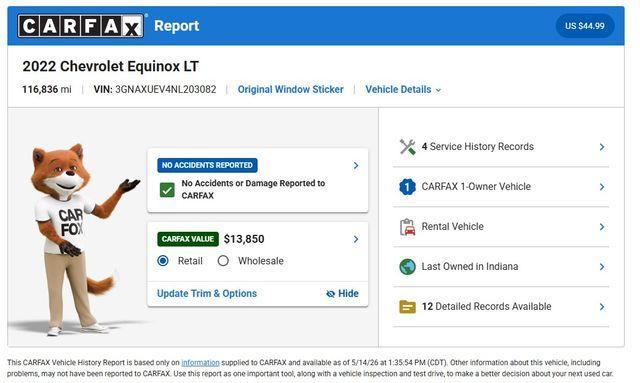 used 2022 Chevrolet Equinox car, priced at $15,680