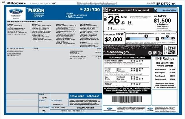 used 2014 Ford Fusion car, priced at $8,200