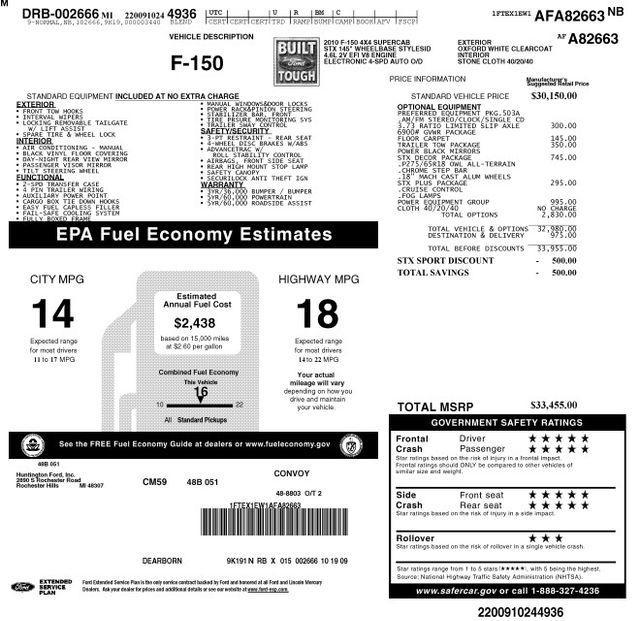 used 2010 Ford F-150 car, priced at $5,280