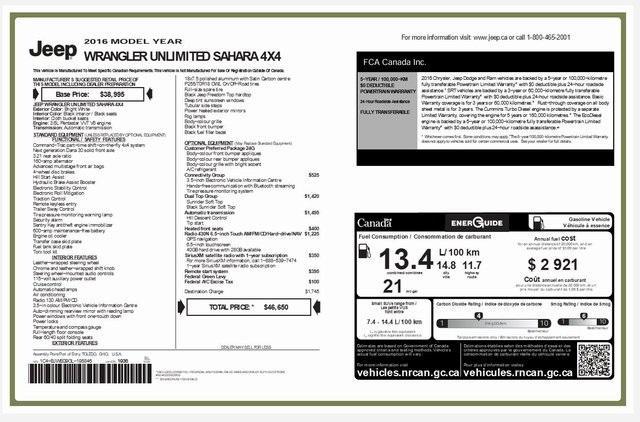 used 2016 Jeep Wrangler Unlimited car, priced at $15,000