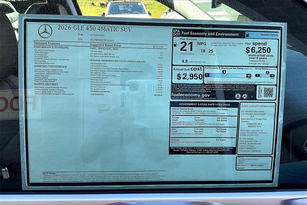 new 2026 Mercedes-Benz GLE 450 car, priced at $80,380