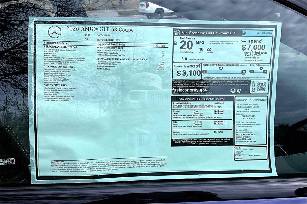 new 2026 Mercedes-Benz AMG GLE 53 car, priced at $100,325