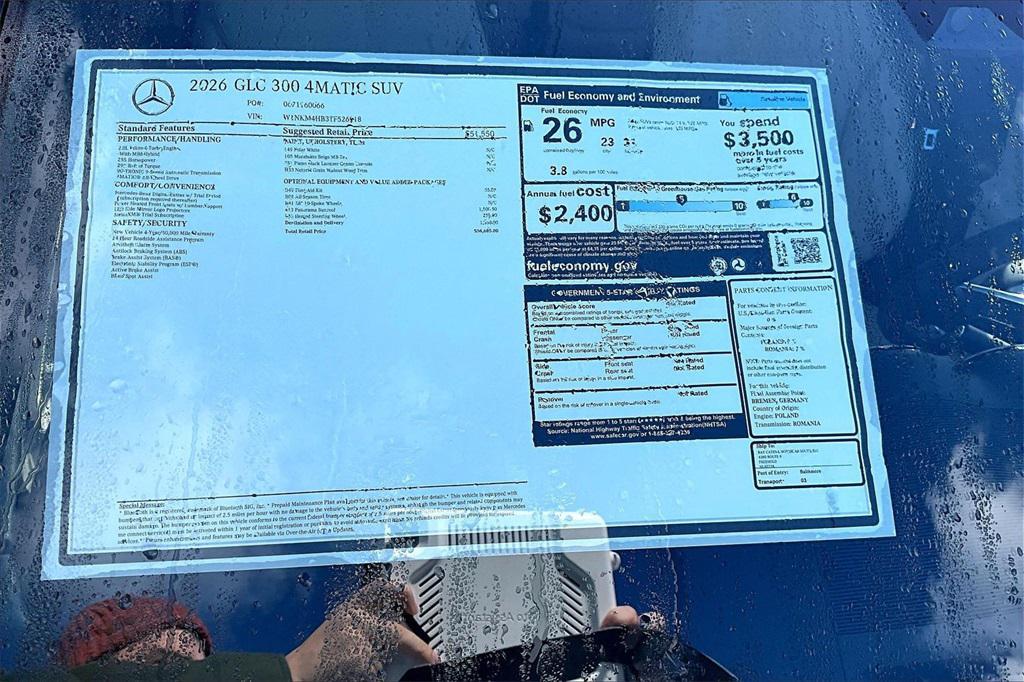 new 2026 Mercedes-Benz GLC 300 car, priced at $54,685