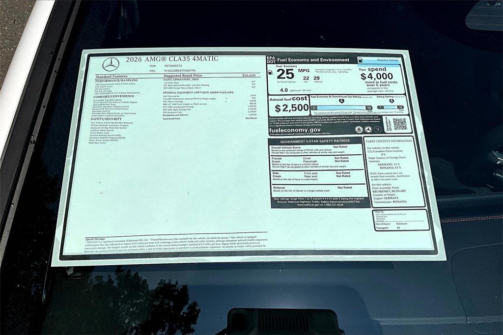 new 2026 Mercedes-Benz AMG CLA 35 car, priced at $63,985