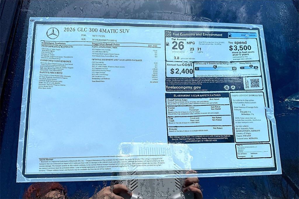 new 2026 Mercedes-Benz GLC 300 car, priced at $61,435