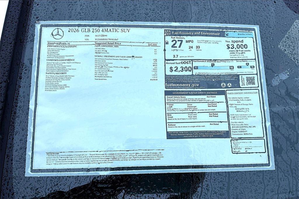 new 2026 Mercedes-Benz GLB 250 car, priced at $52,020