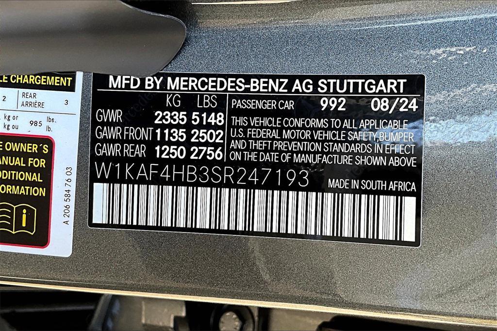new 2025 Mercedes-Benz C-Class car, priced at $60,695