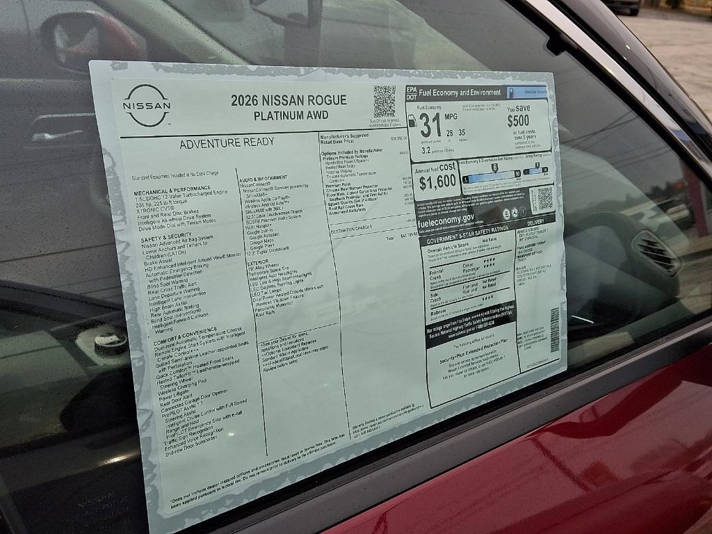 new 2026 Nissan Rogue car, priced at $38,079