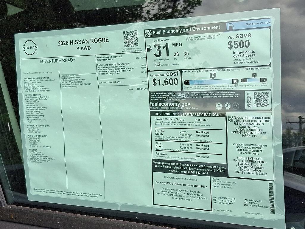 new 2026 Nissan Rogue car, priced at $27,585