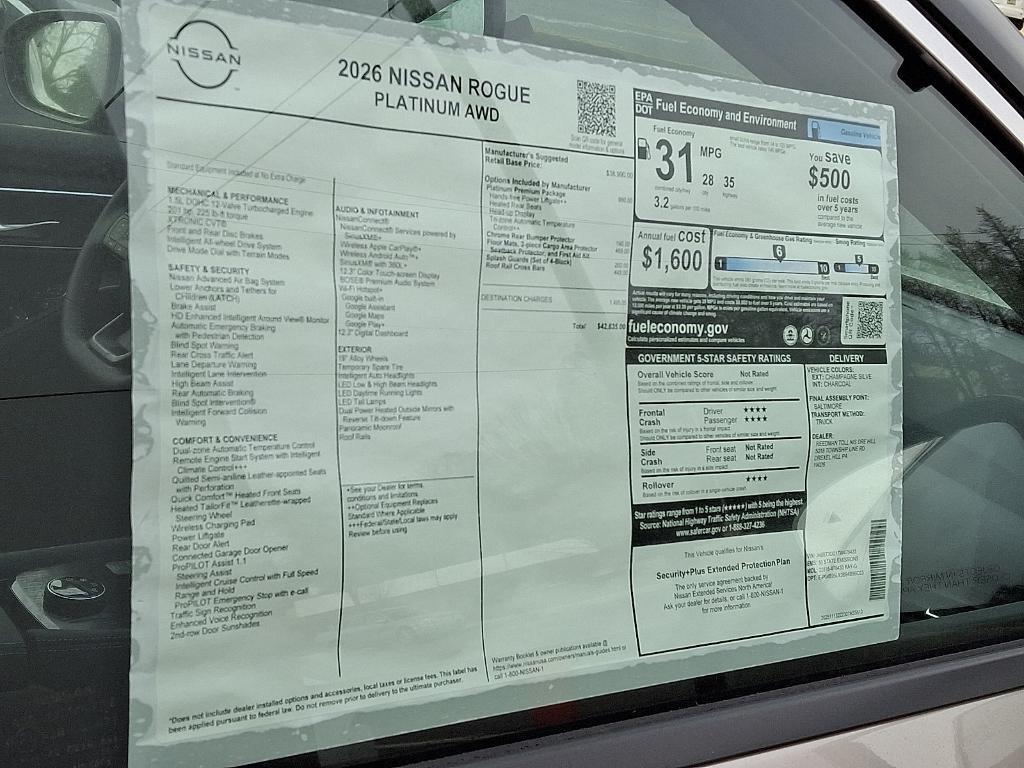 new 2026 Nissan Rogue car, priced at $36,824